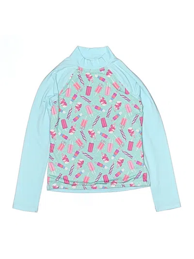 Pre-owned Lands' End Kids'  Rash Guard In Blue