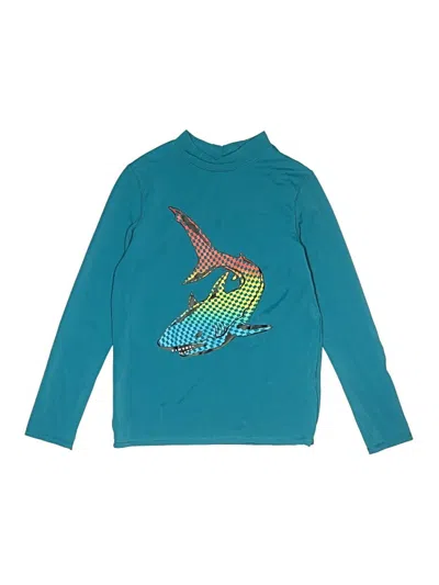 Pre-owned Lands' End Kids'  Rash Guard In Blue