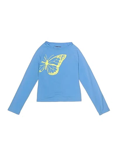 Pre-owned Lands' End Kids'  Rash Guard In Blue