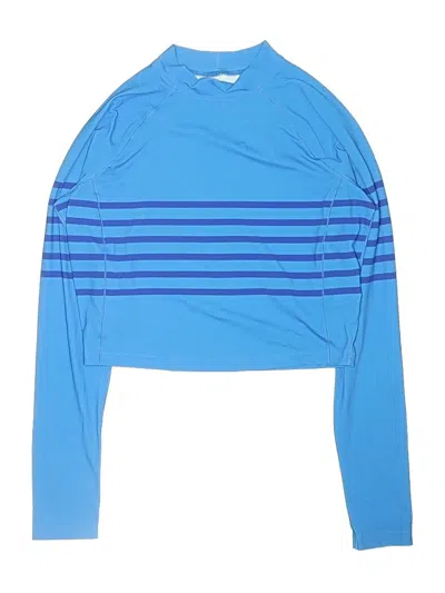 Pre-owned Lands' End Kids'  Rash Guard In Blue