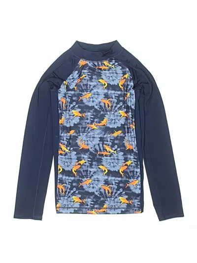 Pre-owned Lands' End Kids'  Rash Guard In Blue