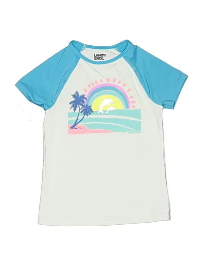 Pre-owned Lands' End Kids'  Rash Guard In Blue