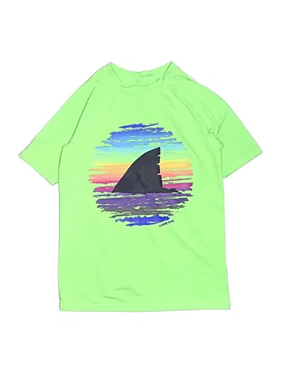 Pre-owned Lands' End Kids'  Rash Guard In Green