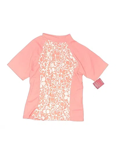 Pre-owned Lands' End Kids'  Rash Guard In Orange