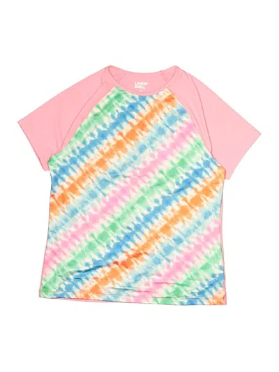 Pre-owned Lands' End Kids'  Rash Guard In Pink