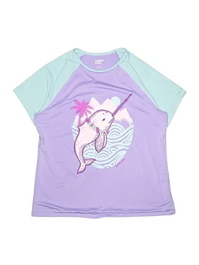 Pre-owned Lands' End Kids'  Rash Guard In Purple