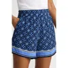 Lands' End Rayon High Rise 5" Pull On Shorts In Blue