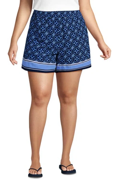 LANDS' END LANDS' END RAYON HIGH RISE 5" PULL ON SHORTS