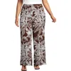 Lands' End Rayon High Rise Wide Leg Pants In Gray