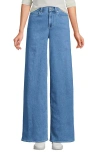 Lands' End Recover Denim High Rise Extra Wide Leg Jeans In Hutton Blue Wash