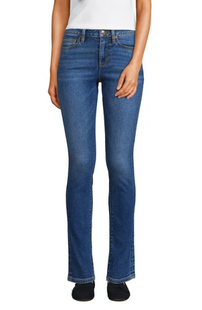 Lands' End Recover Denim Mid Rise Slim Leg Jeans In Blue
