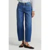 Lands' End Recover High Rise Barrel Leg Ankle Jeans In Blue