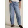 Lands' End Recover High Rise Barrel Leg Ankle Jeans In Multi