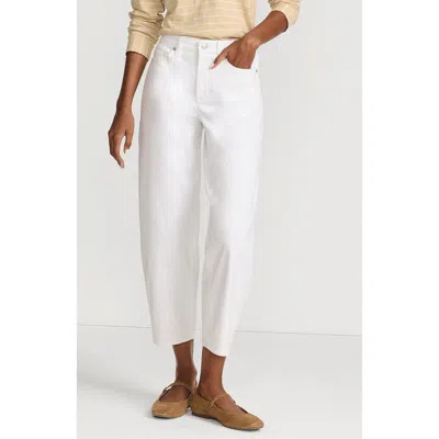 Lands' End Recover High Rise Barrel Leg Ankle Jeans In White
