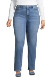 Lands' End Recover High Rise Straight Leg Blue Jeans In Beau Blue
