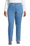 LANDS' END LANDS' END RECOVER HIGH RISE STRAIGHT LEG BLUE JEANS