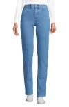 Lands' End Recover High Rise Straight Leg Blue Jeans In Hutton Blue Wash