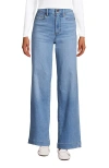 Lands' End Recover High Rise Wide Leg Blue Jeans In Mellow Indigo