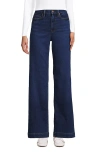 Lands' End Recover High Rise Wide Leg Blue Jeans In Port Indigo