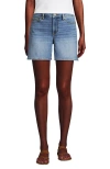Lands' End Recover Mid Rise 7" Jean Shorts In Beau Blue