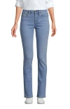 Lands' End Recover Mid Rise Straight Leg Blue Jeans In Mellow Indigo