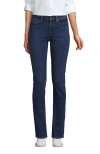 Lands' End Recover Mid Rise Straight Leg Blue Jeans In Port Indigo