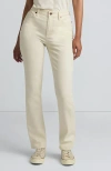 Lands' End Recover Mid Rise Straight Leg Blue Jeans In White