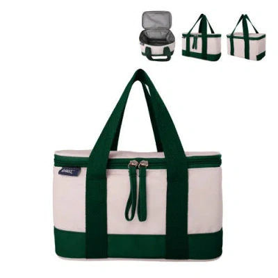 Lands' End Rectangular Small Cooler Bag Insulated 1.5 Gal, Canvas Soft Cooler With Tote Handles And  In Green