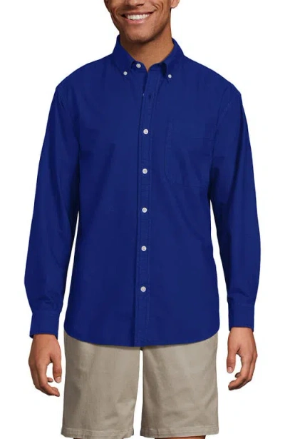 Lands' End Relaxed Sail Rigger Oxford Shirt In Blue