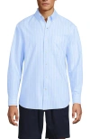 Lands' End Relaxed Sail Rigger Oxford Shirt In Light Lake Blue Classic Stripe