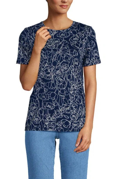 Lands' End Relaxed Supima Cotton Crew Neck T-shirt In Blue
