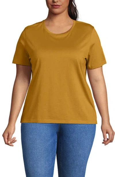 Lands' End Relaxed Supima Cotton Crew Neck T-shirt In Brown