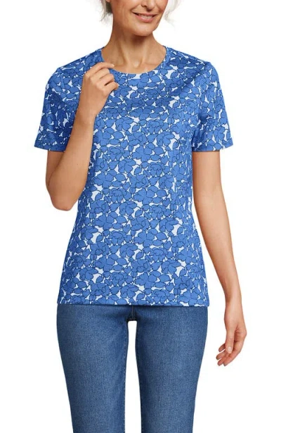 Lands' End Relaxed Supima Cotton Crew Neck T-shirt In Blue