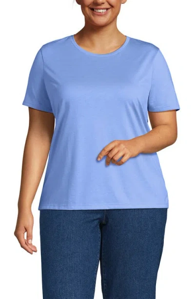 Lands' End Relaxed Supima Cotton Crew Neck T-shirt In Blue