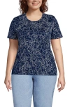 Lands' End Relaxed Supima Cotton Crew Neck T-shirt In Blue