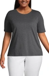 Lands' End Relaxed Supima Cotton Crew Neck T-shirt In Charcoal Heather