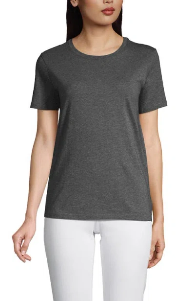 Lands' End Relaxed Supima Cotton Crew Neck T-shirt In Charcoal Heather
