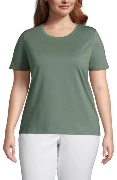 Lands' End Relaxed Supima Cotton Crew Neck T-shirt In Lily Pad Green
