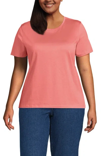 Lands' End Relaxed Supima Cotton Crew Neck T-shirt In Pink