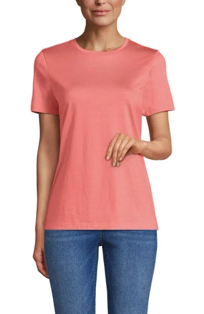 Lands' End Relaxed Supima Cotton Crew Neck T-shirt In Pink