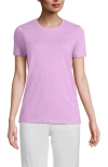 Lands' End Relaxed Supima Cotton Crew Neck T-shirt In Pink Amethyst