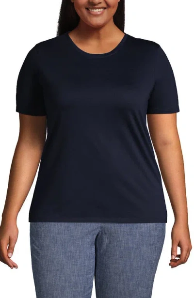 Lands' End Relaxed Supima Cotton Crew Neck T-shirt In Radiant Navy