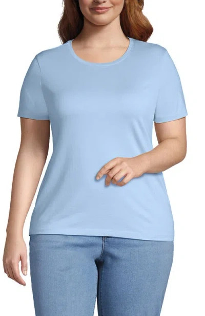 Lands' End Relaxed Supima Cotton Crew Neck T-shirt In Soft Blue Haze