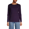 Lands' End Relaxed Supima Cotton Long Sleeve Crew Neck T-shirt In Blackberry