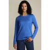 Lands' End Relaxed Supima Cotton Long Sleeve Crew Neck T-shirt In Blue