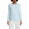 Lands' End Relaxed Supima Cotton Long Sleeve Crew Neck T-shirt In Blue