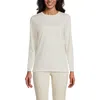 Lands' End Relaxed Supima Cotton Long Sleeve Crew Neck T-shirt In Fresh Ivory