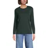 Lands' End Relaxed Supima Cotton Long Sleeve Crew Neck T-shirt In Green