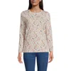 Lands' End Relaxed Supima Cotton Long Sleeve Crew Neck T-shirt In Ivory Wildflowers