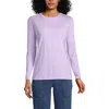 Lands' End Relaxed Supima Cotton Long Sleeve Crew Neck T-shirt In Lavender Cloud